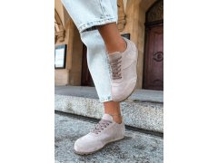 Dámské béžové barefoot boty z&nbsp;přírodní semiš zazoo N1422 5