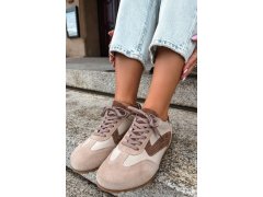 Dámské kožené semišové barefoot tenisky zazoo n1400 béžové 2