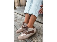 Dámské kožené semišové barefoot tenisky zazoo n1400 béžové 3