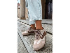 Dámské kožené semišové barefoot tenisky zazoo n1400 béžové 6