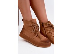 Zateplené kožené kozačky z přírodního nubuku artiker 59c1128 Camel 5