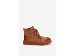 Zateplené kožené kozačky z přírodního nubuku artiker 59c1128 Camel 6