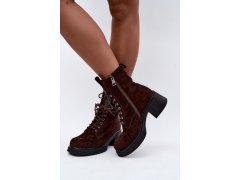Kožené kotníkové boty vinceza 67009 s přírodním semišem na zimu hnědé 4