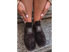 Kožené semišové kotníkové boty s&nbsp;ozdobou vinceza 91185 Hnědé 4