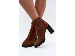 Zateplené kozačky z přírodního semiše vinceza 91172 Camel 4