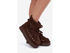 Kožené semišové zimní boty s kožešinou d&a gr62-6021 Hnědé 7