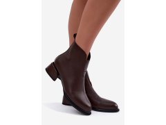 Dámské kožené zateplené kotníkové boty vinceza 89164 hnědé 7
