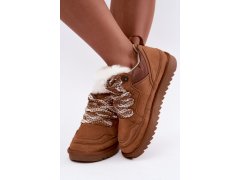Kožené semišové sněhule s kožešinou vinceza 97974 Camel 1