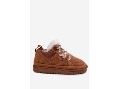 Kožené semišové sněhule s kožešinou vinceza 97974 Camel 4