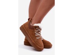Kožené semišové sněhule s kožešinou vinceza 97974 Camel 5