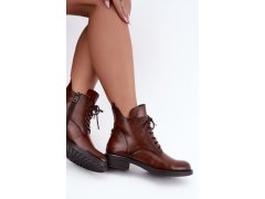 Zateplené kotníkové boty na nízkém podpatku vinceza 58677 Camel 5