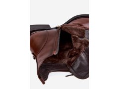 Zateplené kotníkové boty na nízkém podpatku vinceza 58677 Camel 8