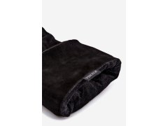 Kožené semišové kozačky slouchy na podpatku vinceza 89170 Černé 7