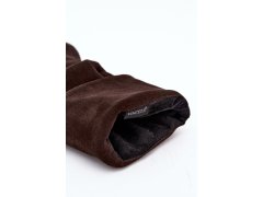 Kožené semišové kozačky slouchy na podpatku vinceza 89170 čokoládové 7