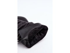 Kožené zateplené kotníkové boty slouchy na podpatku vinceza 89166 Černé 5