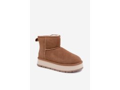 Zimní boty z&nbsp;přírodního semiše s&nbsp;teplou podšívkou big star uu274692 Camel 7