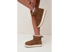 Zimní boty z&nbsp;přírodního semiše s&nbsp;teplou podšívkou big star uu274692 Camel 8