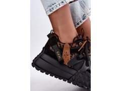 Kožené semišové tenisky na platformě s leopardím vzorem černé goe UU2N4017 3