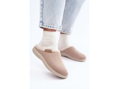 Dámské domácí pantofle s kožichem inblu et000042 béžové 1