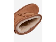 Kožené semišové sněhule s vyhříváním camel Amandine 8