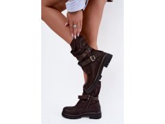 Dámské kotníkové boty s&nbsp;pásky a&nbsp;přezkou čokoládové Dianelle 3
