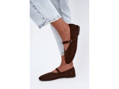 Dámské barefoot baleríny s páskem čokoládové Rhoselle 1