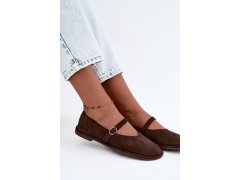 Dámské barefoot baleríny s páskem čokoládové Rhoselle 6
