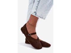 Dámské barefoot baleríny s páskem čokoládové Rhoselle 7