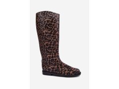 Dámské vysoké holínky na nízkém podpatku s leopardím vzorem Melianne 3