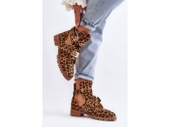Dámské kotníkové boty lu boo semišové s&nbsp;vykrojením leopard rock Girl 1