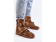 Dámské kotníkové boty lu boo semišové s&nbsp;vykrojením leopard rock Girl 2