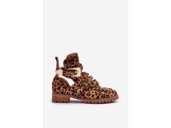 Dámské kotníkové boty lu boo semišové s&nbsp;vykrojením leopard rock Girl 4