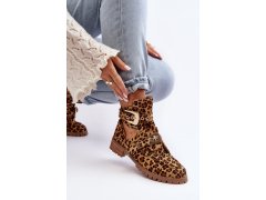 Dámské kotníkové boty lu boo semišové s&nbsp;vykrojením leopard rock Girl 5