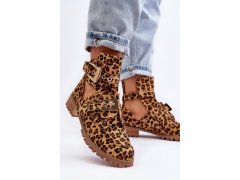 Dámské kotníkové boty lu boo semišové s&nbsp;vykrojením leopard rock Girl 6