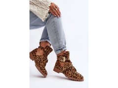 Dámské kotníkové boty lu boo semišové s&nbsp;vykrojením leopard rock Girl 8