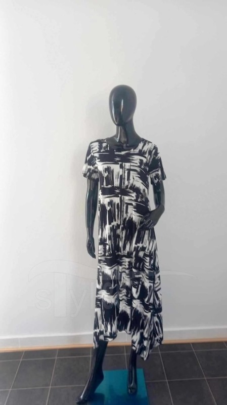 Šaty Vánek - černobílé - Oděvy Dámské šaty celoroční