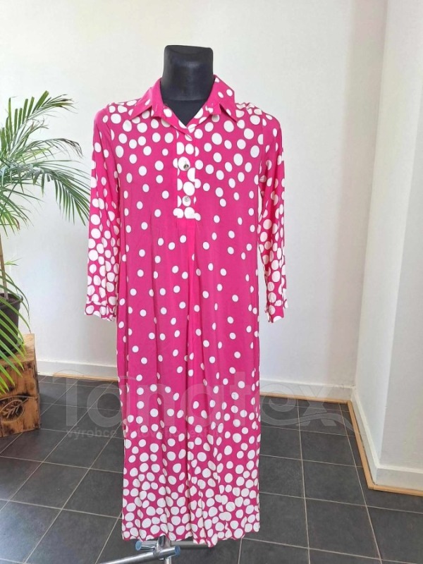 Šaty Růžové s puntíky - Oděvy Dámské šaty letní