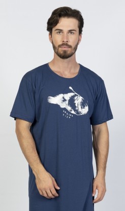 Pánská Noční košile s krátkým rukávem angler fish - Oděvy Kalhoty, baggy, nasrávačky Noční košile