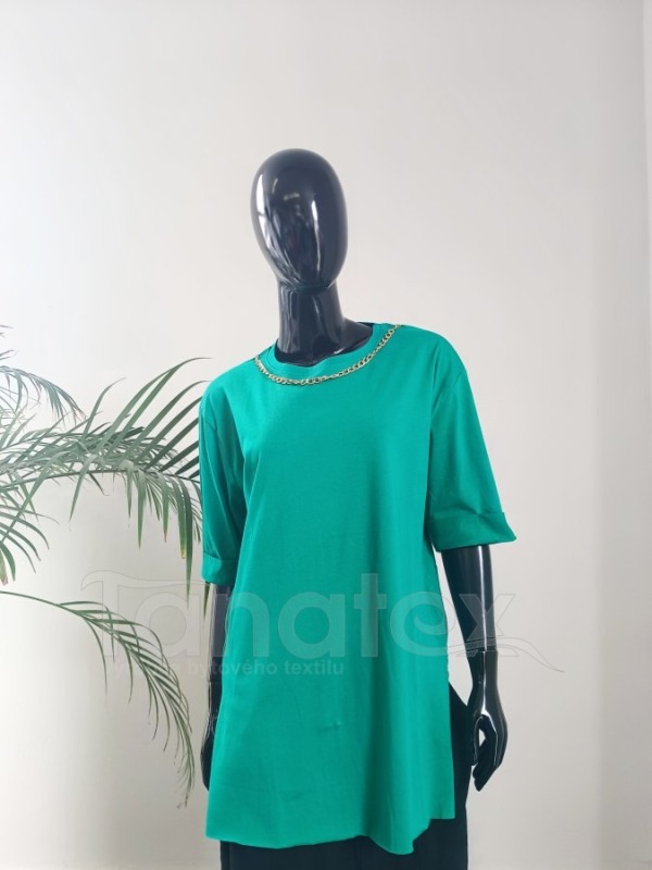 Triko S řetízkem smaragdové - Oděvy Trika, topy, tílka