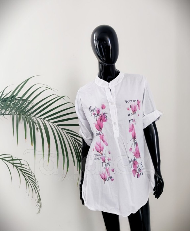 Tunika S růžovými květy - Oděvy Tuniky, mikiny, svetry