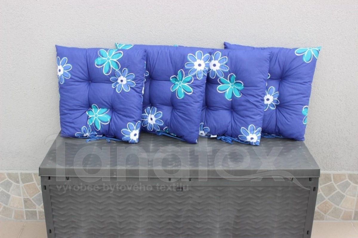 Sedák Velké květy v královsky modré - Posezení Sedáky sedák klasik