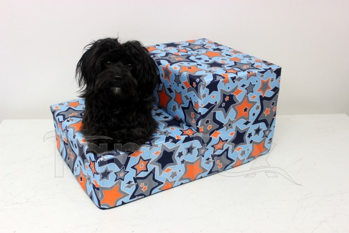 Schody Pro psa galaxie oranžová na modré - Potřeby pro psy a kočky Schody pro psy a kočky Schody
