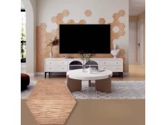 10 ks samolepicích panelů hexagon - světlé dřevo 4