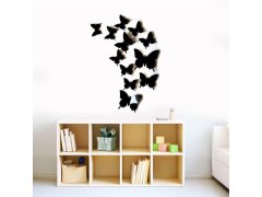 3D motýlci na zeď - černá 2