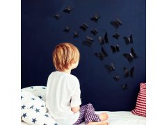 3D motýlci na zeď - černá 3