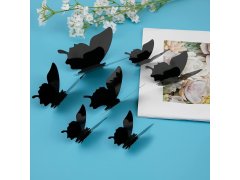 3D motýlci na zeď - černá 7