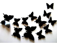 3D motýlci na zeď - černá 8