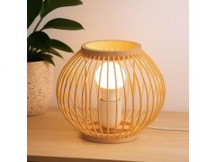 Bambusová stolní lampa s&nbsp;LED žárovkou, teplá bílá 