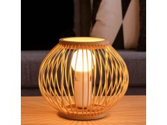 Bambusová stolní lampa s&nbsp;LED žárovkou, teplá bílá 11