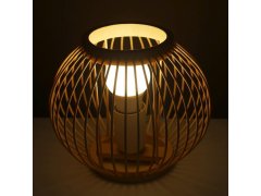 Bambusová stolní lampa s&nbsp;LED žárovkou, teplá bílá 12